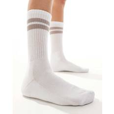 Vero Moda Vita Underkläder Vero Moda Ribbade Sportstrumpor - Vita/Bruna