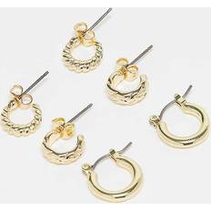 Smycken Pieces Små Creoler 3-Pack - Guldfärgade