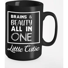 Cups & Mugs Make Your Mark Design Brains & Beauty All in One Ceramic Mug 15oz Cup & Mug