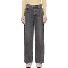 Agolde Straight Jeans Med Lav Talje - Mørkegrå