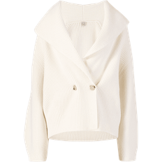 White - Wool Coat Coats Toteme Ribbed Knit Wool Coat - White