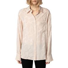 Soie Chemises Zadig & Voltaire Chemise Col Classique En Soie Rose