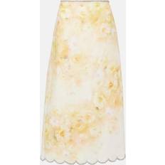 Zimmermann Kjolar Zimmermann Bomull Floral Crystal Midi Skirt - Gul