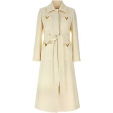 Abrigo de Lana - Blanco Abrigos Valentino Garavani Drill Double Coat - Wo