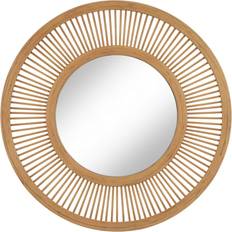 Bamboo Wall Mirrors BigBuy Home Natural 90 x 2.5 cm Wall Mirror