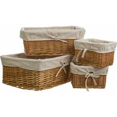 Alexandra House Living Naturlig Flätade Vide-Korgset 4 Delar Korg