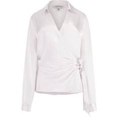 Guess Women Blouses Guess Satin Wrap Up Blouse - White