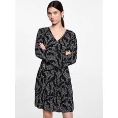 L Dresses Mango Floral Print Dress - Black
