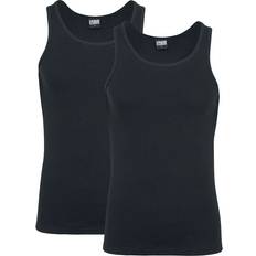 Men - Modal Tank Tops Urban Classics Seamless Tanktop 2-Pack - Black