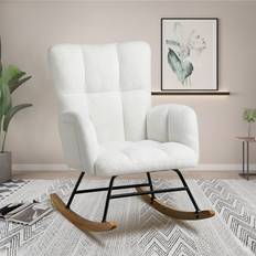 Norden Home Ardelia White 93cm H X 51cm W X 51cm D Rocking Chair