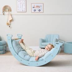 Cushions Kid's Room Tutti Bambini Scala Montessori Pikler Rocking Frame Cushion Boucle Ocean Stone