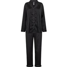 Dame - Polyester Nattøj Hype The Detail Satin Pyjamas - Black