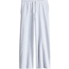 H&M Wide-Leg Joggers - Light Gray Melange