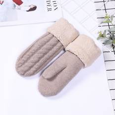 Beige Gloves Billbianc Knitted Warm Gloves Winter Distinctive - Beige