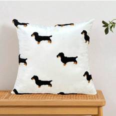 Pc case white Shein Dachshund Embroidery 1 pc Pillow Case White (50.8x30.5cm)
