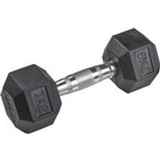 Rubber Dumbbells Gummi Hex Tanga Sports Argenté