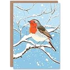 Rectangular Cards & Invitations ARTERY8 Robin Bird Snow Winter Tree Branch Card