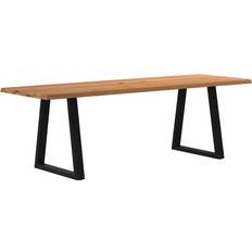 vidaXL Live Edges Light Brown/Black Dining Table 80x240cm