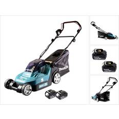 Tondeuses à gazon Makita DLM 382 T2 Gazon Sans Fil 36 V 38 cm 40 l 2x 5,0 Ah Tondeuse à Batterie