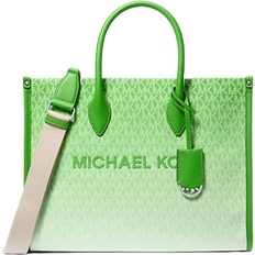 Green Handbags Michael Kors Mirella Medium Ombré Logo Tote Bag - Jungle