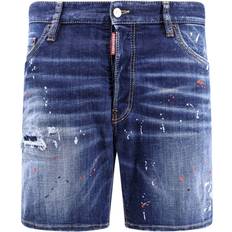 DSquared2 Bukser & Shorts DSquared2 Denim Shorts Med Lakdetaljer - Blå
