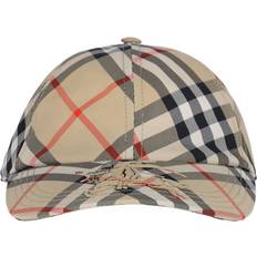 Men - Multicolored Headgear Burberry Check Logo Cap - Beige