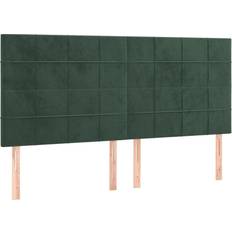 vidaXL Sengegavle 4 Stk 90 x 5 x 78/88 cm Fløjl Mørkegrøn 4 Stk Sengegavl