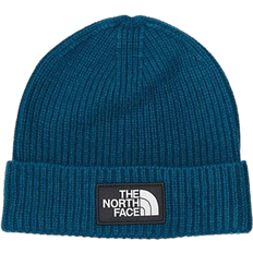 Blue - Women Headgear The North Face Tnf Logo Box Cuffed Beanie - Midnight Petrol