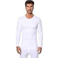Cotton Base Layer Tops Abanderado Mens Thermal Long Sleeve T-Shirt - White