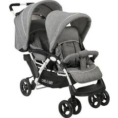 CHIC 4 BABY Syskonvagn DUO Grå/Hvit