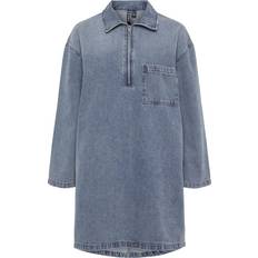 Pieces Rene Denim Dress - Medium Blue