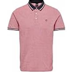Only & Sons Pikétröjor Only & Sons Onsfletcher Slim SS Polo Racing Röd/Melerad