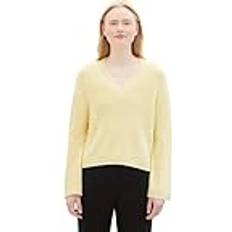 Tom Tailor Denim Strickpullover V-Ausschnitt - Hellgelb