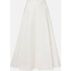 Linen Skirts Zimmermann Crush Cotton Midi Skirt - White