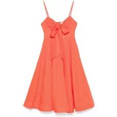 Orange - Robe midi Robes Zimmermann Crush Bow-Detail Linen Midi Dress - Red