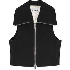 Ganni Veste Ganni Ærmeløs Zip Sweater - Sort