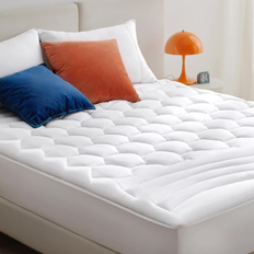 Alwyn Home Twin Size Quilted Fitted Pad 21" Mattress Cover White (190.5x)