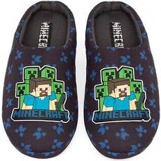 Blue Slippers Minecraft Boys Creeper Slippers - Navy Blue