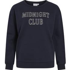 Ekologiskt material - Unisex Tröjor Vila Rundringad Långärmad Sweatshirt - Blå