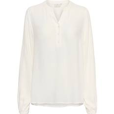 Kaffe Mathilde Notch Neck Top Blouse - White