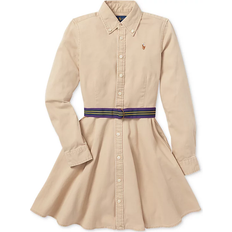 Green Dresses Children's Clothing Polo Ralph Lauren Girl's Belted Cotton Chino Shirtdress - Khaki