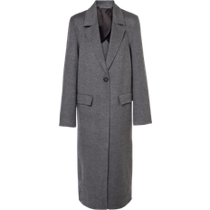 Toteme Classic Double Wool Coat - Mid Grey Melange