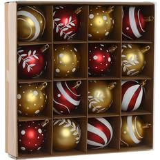 Home ESPRIT Christmas Baubles Red/Golden Juletræspynt 25cm 16stk