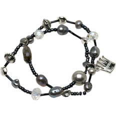 Grå Armband Pearls for Girls Bracelet - Silver/Black/Transparent/Pearls