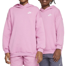 Nike Big Kid's Sportswear Club Fleece Oversized Pullover Hoodie - Magic Flamingo/White (FZ5579-646)