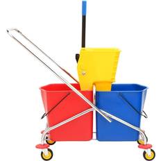 vidaXL Cleaning Trolley with Buckets and Wringer 50L