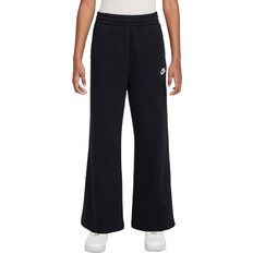 S Pantaloni in Pile Nike Girl's Sportswear Club Fleece Wide Leg Pants - Black/Black/White