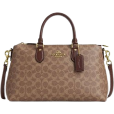 Coach Georgia Satchel Bag - Signature Canvas/Gold/Tan/Brown