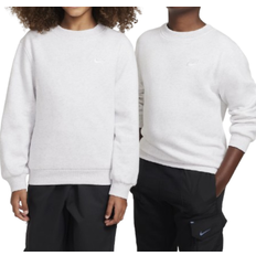 Nike Big Kid's Sportswear Club Fleece Sweatshirt - Birch Heather/White (FD3006-051)