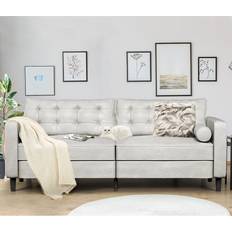 Latitude Run Mancel White Sofa 84.2" 4 Seater